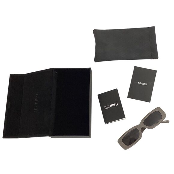 THE ATTICO x LINDA FARROW Mini Marfa Taupe Rectangular Sunglasses main image 8